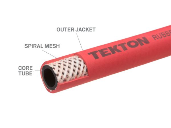 Tekton 46334-S 3/8 Inch I.D. x 10 Foot Rubber Lead-In Air Hose