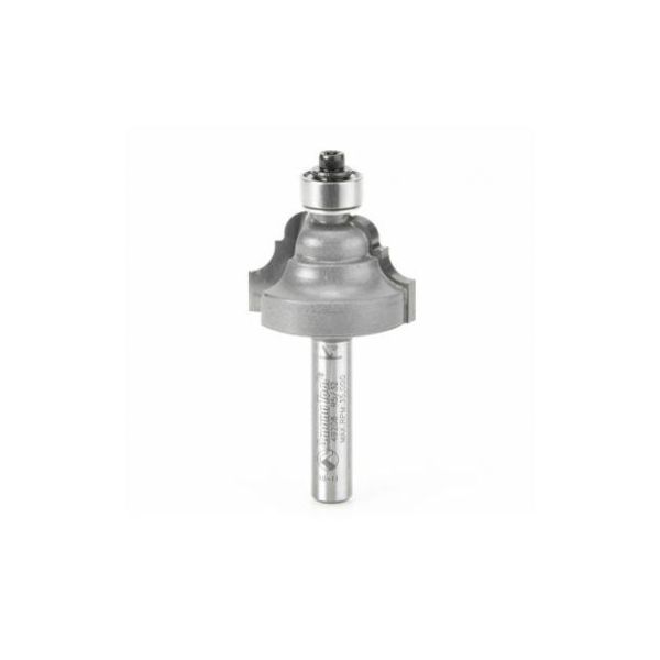 Amana Tool 49208 Carbide Tipped Double Roman Ogee 5/32 R x 1 Inch D x 5/8  CH x 1/4 SHK w/ Lower Ball Bearing Router Bit