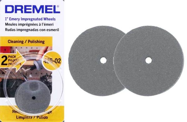 Dremel 425-02 1 in. Emery Impregnated Polishing Wheels (2-Pack)