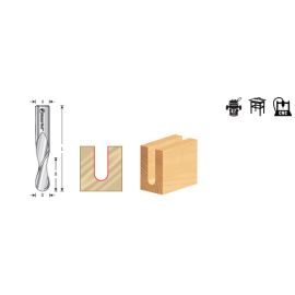 Amana Tool 46374 Solid Carbide Double Flute Up-Cut Ball Nose Spiral 1/8 R x 1/4 D x 3/8 CH x 1/4 SHK x 2-1/2 Inch Long Router Bit