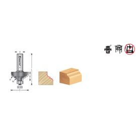 Amana Tool 54134 Carbide Tipped Classical Cove & Bead 1/4 x 3/16 R x 1-3/8 D x 11/16 CH x 1/2 Inch SHK w/ Lower BB Router Bit