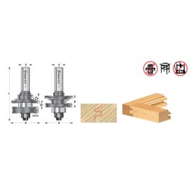 Amana Tool 55431 Carbide Tipped 2-Piece Ogee Stile and Rail 1-5/8 D x 11/16 CH x 1/2 Inch SHK Router Bit Set