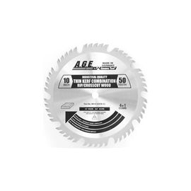 AGE MD10-504TB Industrial Thin Kerf Combination Saw Blade 10 inch Dia 50 Teeth 5/8 Bore