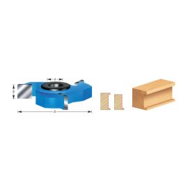 Amana Tool SC632 Carbide Tipped 3-Wing Straight Edge 2-5/8 D x 2 CH x 1/2 & 3/4 Bore Shaper Cutter