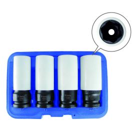 Astro Pneumatic 7404 Flank Bite Damaged Lug Nut Socket Set w/ Spinning Protective Sleeves