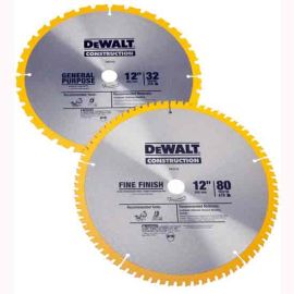 DeWalt DW3128P5 80T and 32T ATB 12-inch Crosscutting Miter Saw Blade