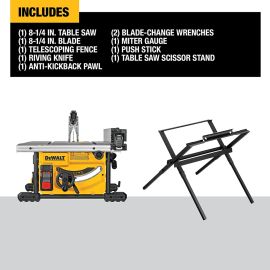 DEWALT DWE7485WS 8-1/4 in. Compact Jobsite Table Saw With Stand