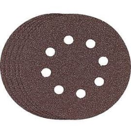 Bosch SR5R040 Random Orbit Sander Hook & Loop 8 Hole Disc 5" 40 Grit Sand Paper, Red, 5 Pk