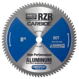 Champion RZR-8-80-NF Brute Carbide Tipped Circular Saw Blade 8" (aluminum/non-ferrous cutting)