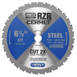 Champion RZR-612-32-S CERMET CIRCULAR SAW BLADES - STEEL CUTTING