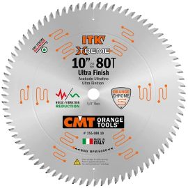 CMT 255.080.10 ITK Industrial Fine Finish Saw Blade, 10-Inch x 80 Teeth 40° ATB Grind with 5/8-Inch Bore | Dynamite Tool