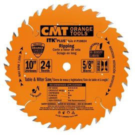 CMT P10024  ITK Plus Ripping Saw Blade, 10 x 24 Teeth, 10° ATB+Shear with 5/8-Inch bore