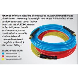 Coilhose PFE51004 Straight Hose Flexeel Reinforced Polyurethane - transparent blue