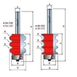 Freud 80-572 Triple Beading & Fluting Bits