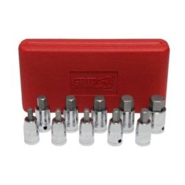 Grip 71070 10pc 1/2" Hex Bits Sockets SAE