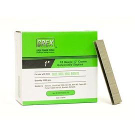 Grex GNS-18-25 (L13) 1 x 1/4-in. Galvanized Crown Staples (5000 pcs)