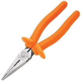 Klein D203-8N-INS 8 inch Insulated Heavy-Duty Long-Nose Pliers Side-Cutting and Skinning