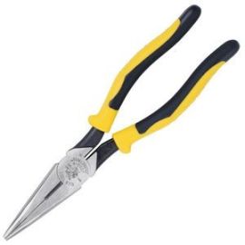 Klein J203-8 8 inch Journeyman Heavy-Duty Long-Nose Pliers Side-Cutting