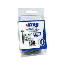 Kreg SML-F125-100, 1-1/4-Inch #7 Fine Pocket Hole Screws with Pan-Head (100 Pack)