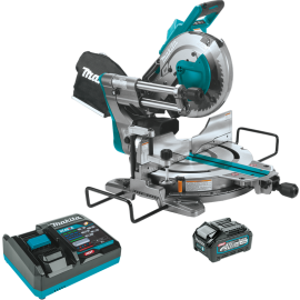 Makita GSL03M1 40V max XGT® Brushless Cordless 10" Dual‑Bevel Sliding Compound Miter Saw Kit, AWS® Capable (4.0Ah)