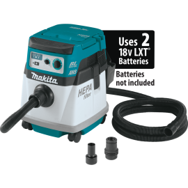 Makita XCV16ZX 18V X2 LXT® Li-Ion (36V) Brushless Cordless 4 Gallon HEPA Filter Dry Dust Extractor, AWS™ - Bare Tool