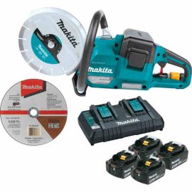 Makita XEC01PT1 18V X2 (36V) LXT® Li-Ion Brushless Cordless 9" Power Cutter Kit, with AFT®, Electric Brake, 4 Batteries (5.0 Ah)