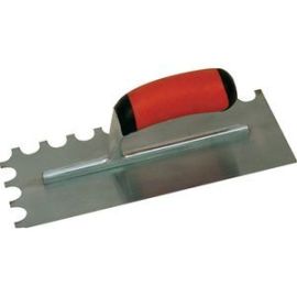 Marshalltown NT689, 11 X 4 1/2 Notched Trowel-Soft Grip Handle; 1/4 X 1/4 X 1/4 U