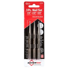 Mayhew 47502 3 PC. Carded Nail Set (1", 2", 3/32")