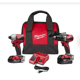 Milwaukee 2893-22CX M18 Brushless 2-Tool Combo Kit, Hammer Drill/Impact Driver