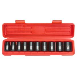 Tekton 4815 1/2 Inch Drive 6-Point Impact Socket Set, 10-Piece (11-24 mm)