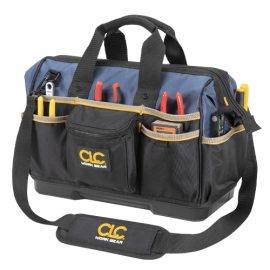 CLC PB1563 16″ MOLDED BASE ​BIGMOUTH TOTE TOOL BAG – 23 POCKET