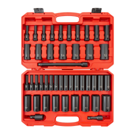 Tekton 92404 1/2 Inch Drive Deep 6-Point Impact Socket Set, 45-Piece | Dynamite Tool