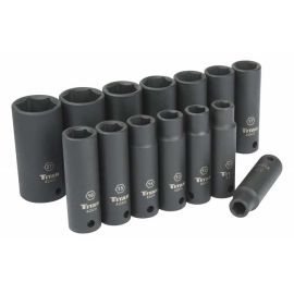 Titan 42404 14-Piece 1/2" Drive Metric Deep Impact Socket Set