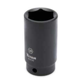 Titan 42430 30 mm 1/2 in. Drive 6 pt. Metric Impact Socket