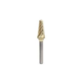 Amana Tool BURS-218NF Radius Cone Shape SC Head 1/2 D x 1-1/8 CH x 1/4 SHK x 2-7/8 Inch Long ZrN Coated Double Cut SL Burr Bit