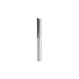 Amana Tool 43608 Solid Carbide Double Straight V Flute, Plastic Cutting 1/4 D x 1 Inch CH x 1/4 SHK x 2-1/2 Inch Long Router Bit
