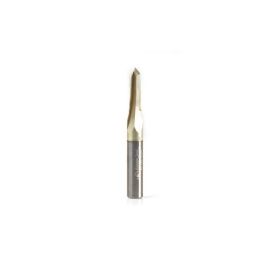 Amana Tool 45610 Zero-Point Solid Carbide V Groove 90 Deg x 3/16 D x 5/8 CH x 1/4 Inch SHK ZrN Coated Router Bit