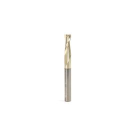 Amana Tool 46043 Solid Carbide Spiral 1/4 Dia x 3/4 Cut Height x 1/4 Shank x 2-1/2 Inch Long Composite, Fiberglass & Phenolic Cutting ZrN Coated 2 Flute Up-Cut Router Bit