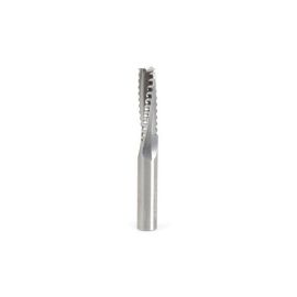 Amana Tool 46129 Solid Carbide Roughing Spiral 3 Flute Chipbreaker 3/8 Dia x 1-1/4 Cut Height x 3/8 Shank x 3 Inch Long Up-Cut Router Bit