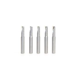 Amana Tool 51377-5, 5-Pack CNC SC Spiral O Single Flute, Aluminum Cutting 1/4 D x 3/4 CH x 1/4 SHK x 2 Inch Long Up-Cut Router Bit with?Mirror Finish