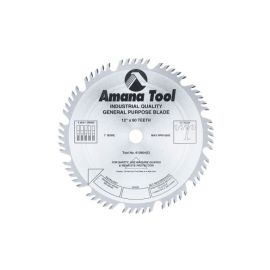 Amana Tool 612604 Carbide Tipped Combination Ripping and Crosscut 12 Inch D x 60T 4+1, 15 Deg, 1 Inch Bore, Circular Saw Blade