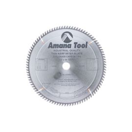 Amana Tool 612960-TS Carbide Tipped Thin Kerf Miter 12 Inch D x 96T ATB, 10 Deg, 1 Inch Bore, Circular Saw Blade