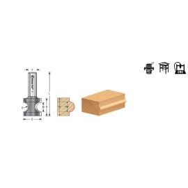 Amana Tool 51543 Carbide Tipped Bullnose 1/8 Radius x 23/32 Dia x 9/16 Cut Height x 1/4 Inch Shank Router Bit