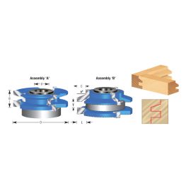 Amana Tool SC587 Carbide Tipped 3-Wing 18.6 Deg Beveled Reversible Stile & Rail 2-13/32 D x 1 CH x 1/2 & 3/4 Bore Shaper Cutter for 1-Inch Material