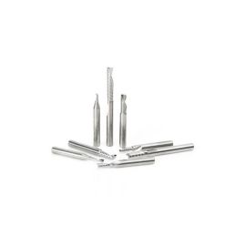 Amana Tool AMS-160 8-Pc CNC Aluminum Cutting Solid Carbide Spiral O Flute 1/4 Inch SHK Router Bit Collection