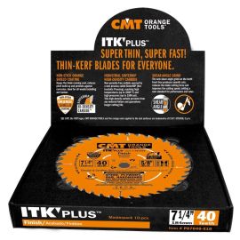 CMT P07040-X10 ITK Plus Finish Saw Blade Masterpack, 7-1/4 x 40 Teeth, 10° ATB+Shear with 5/8-Inch bore - 10-Pack