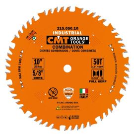 CMT 215.050.10 Industrial Combination Blade, 10-Inch x 50 Teeth 4ATB+1TCG Grind with 5/8-Inch Bore, PTFE Coating