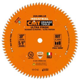 CMT 219.080.10 Industrial Sliding Compound Miter & Radial Saw Blade, 10-Inch x 80 Teeth 4/30° ATB+1TCG Grind with 5/8-Inch Bore, PTFE Coating