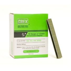 Grex GNS18-20 (L11) 18 Ga. 1/4-in. Crown Galvanized & Coated Staples (5,000 per box)