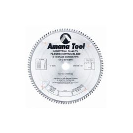 Amana Tool LB12961 Carbide Tipped Non-Melt Plastic 12 Inch D x 96T M-TCG, -2 Deg, 1 Inch Bore, Circular Saw Blade